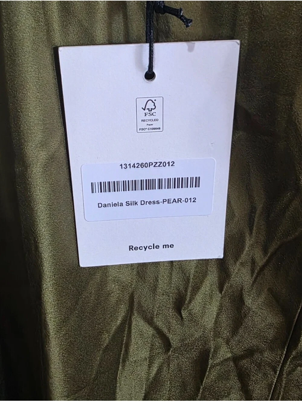 NWT Reformation Daniela Silk Dress Maxi Pear